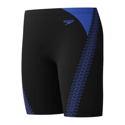Image de Speedo Hyperboom Splice Jammer Swimming Trunks Chlorine Resistant Quick Drying Stretch Fabric Comfort Fit pour Garçon, Cobalt Pop, 7 années 8