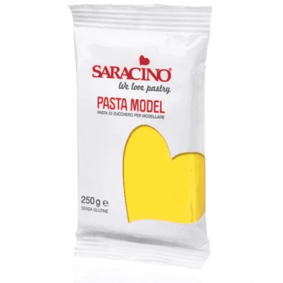 Image de Saracino Pâte à Sucre Model Jaune Modeler de 250 g sans Gluten Made in Italy