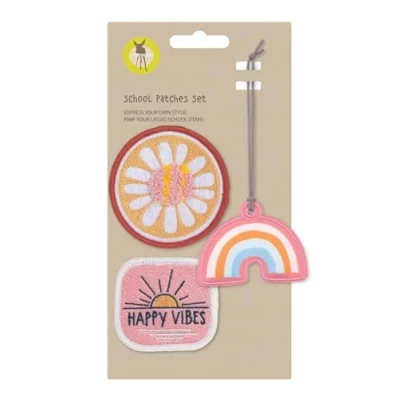 Image de LÄSSIG Set de pendentifs et patchs (3 pièces) avec bouton pression/School Patches Happy