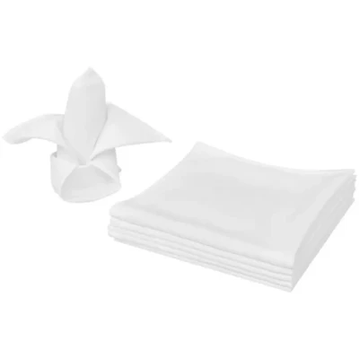 Image de vidaXL 10 Serviettes de Table Blanc Mariages Banquets Soirées Événement