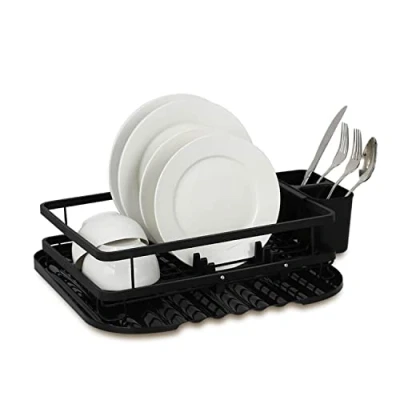 Image de Egouttoir à vaisselle Maestro MR 1024 avec 2 étagères et plateau couverts 40 cm Noir