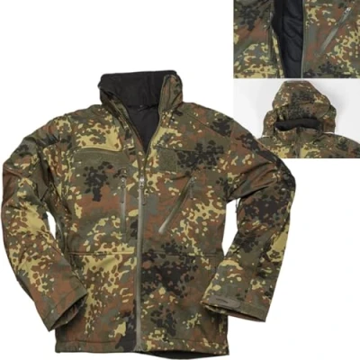 Image de Mil Tec Mixte Softshell Scu 14 Bw Camo Veste, Noir, XL EU