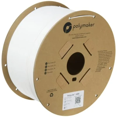 Image de Polymaker filament ABS blanc de 1,75 mm, bobine en carton résistant à la chaleur, PolyLite 3D mm