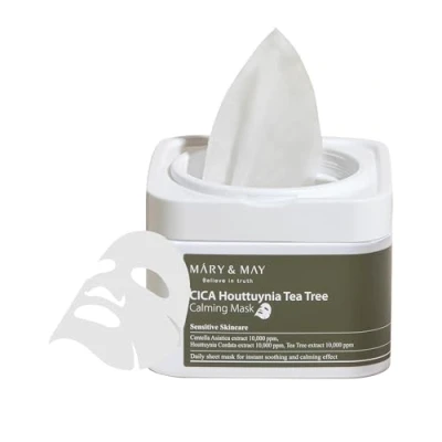 Image de Mary&amp;May CICA Houttuynia Tea Tree Calming Mask, 30szt Maseczki do twarzy o działaniu kojącym