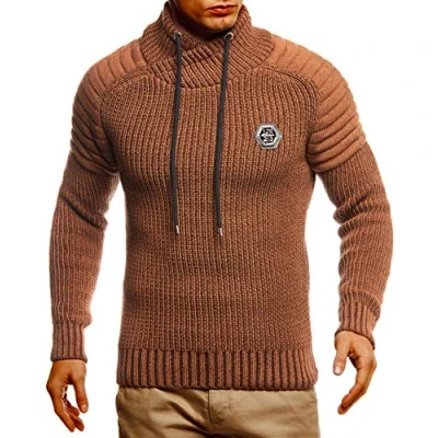 Image de Leif Nelson Pull en tricot pour homme avec col châle d&#039;hiver de qualité supérieure Coupe droite Idéal les looks décontractés et professionnels Disponible dans nombreuses tailles