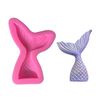 Image de NIXNUT Moule Individuel en Silicone pour Fondant, Gâteau, Chocolat, Biscuits, Bonbons, Pâtisserie, Outil de Cuisine, Décoration Fête, Queue Poisson Forme Sirène