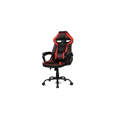 Image de DRIFT Chaise Gaming DR50BR pour joueurs professionnels, Similicuir, Accoudoirs rembourrés, Piston classe 4, Mécanisme basculant, Hauteur réglable, Dossier inclinable, Coussin lombaire, Ruge