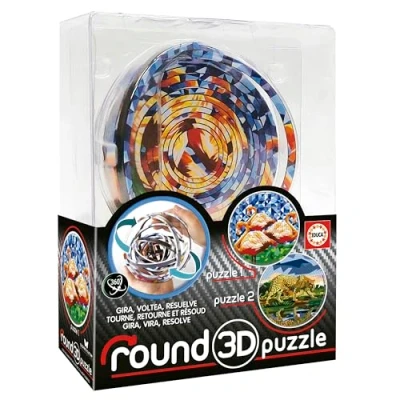 Image de Educa Puzzle 3D Round Puzzle. 2 Images d&#039;Elizabeth Sutton à résoudre. Visitez, tournez Vous et résolvez! 12,7 cm de diamètre 14 Anneaux concentriques. Puzzles 8 Ans (19986)