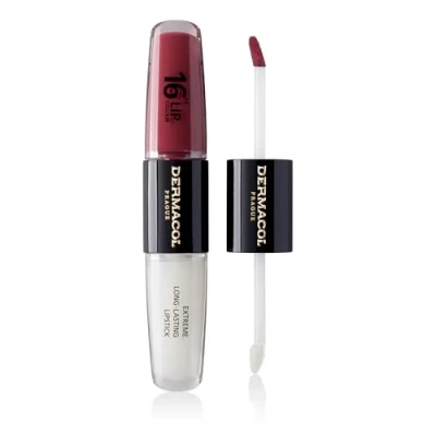 Image de NOUVEAU Dermacol 16 Hour Lip Colour, High Pigmentation Gloss, Two Phase Kiss Proof Make up with Matte Finish and Shine, no. 28, Royal Peony