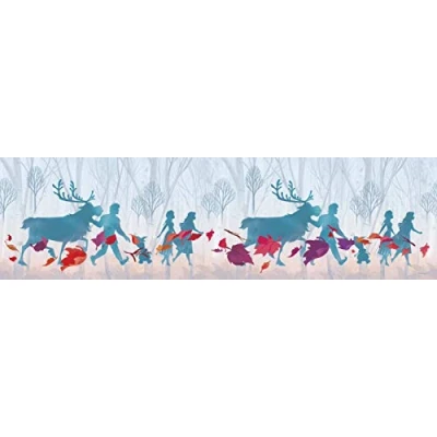 Image de Frise auto adhésive Disney la Reine des Neiges 2 modèle ombres dans forêt 5 M x 10 CM Multicolor