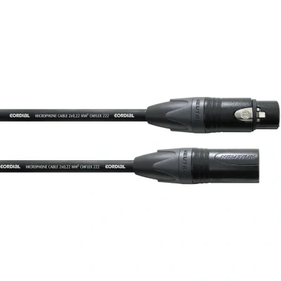 Image de Câble Cordial® CMFLEX 222, 2x0,22 mm² 20 m noir XLR F/XLR M, CPM FM FLEX