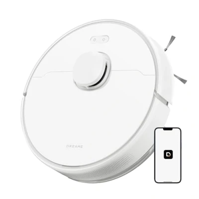 Image de dreame D9 Max Gen 2 Robot Aspirateur Laveur 6 000Pa, Navigation LDS Intelligente Laser, Brosse en Caoutchouc, Aspiration et Lavage 1, Nettoyage des moquettes, WiFi/Alexa/App Contrôle, Blanc
