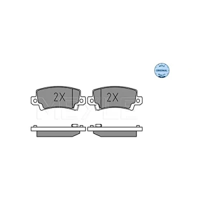 Image de MEYLE 025 238 1616/W Jeu de plaquettes frein ORIGINAL Quality Essieu arrière avec indicateur d&#039;usure tôle anti bruit