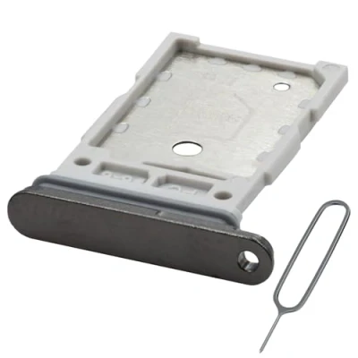 Image de MMOBIEL Support Carte SIM Double Compatible avec Samsung Galaxy S24 Ultra Remplacement de Tiroir Dual Outil Éjection Inclus et Anneau en Caoutchouc Imperméable Noir