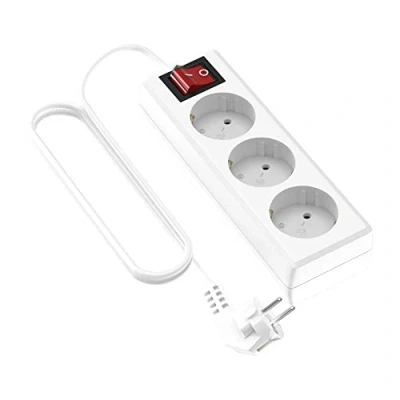 Image de Garza Power multiprise Basic de 3 Prises schuko, câble 1.5 mm x 5 m, Blanc