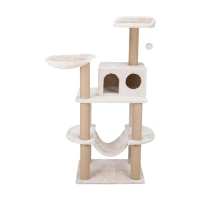 Image de TRIXIE Federico Arbre à Chat en Jute avec Niche, Plateforme, hamac, Jouet Suspendu pour Chat, 142,2 cm, Gris