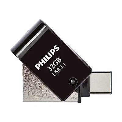 Image de Philips 2 in 1 OTG Édition Ultra Speed clé USB C/USB 3.1 Double Lecteur Flash 32 Go pour PC,Ordinateur Portable, (Android) Smartphone, Tablette, Small, Vitesse de Lecture jusqu&#039;à 180 Mo/s