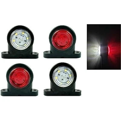 Image de 4 x Feux Gabarit Position Lateral Rouge Blanc 12v 24v Remolque Camion Camionette Lampe