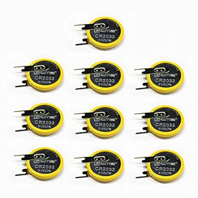 Image de EEMB 10 Pack CR2032 Batterie 3V avec Tôle de Soudure au Lithium 2032 pour Radio Capteur Gameboy Couleur Remplacer la du Jeu