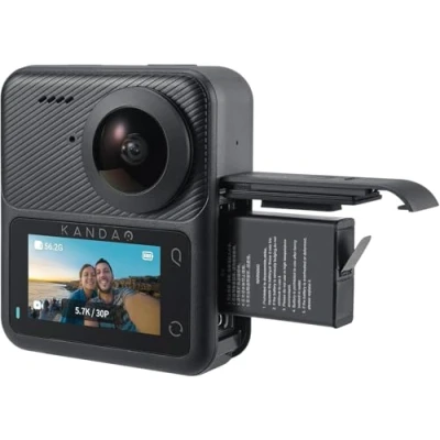 Image de KanDao QooCam 3 caméra d’Action, 5.7K 62MP Photo 60fps vidéo 360 sans Faille, de Sport extérieur avec Deux capteurs 1/1.55&quot; et F1.6 Plus Grande Ouverture, étanche, stabilisation.