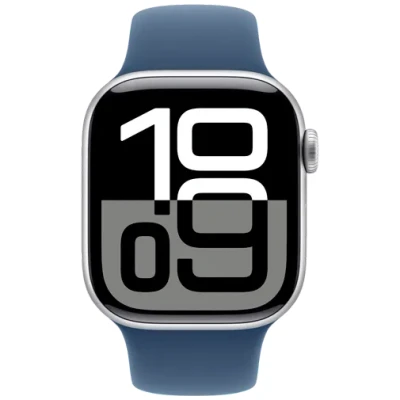 Image de Apple Watch Series 10 42mm Argent (Bracelet En Silicone Bleu M/L)