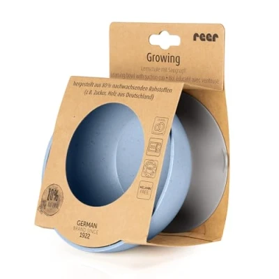 Image de Reer Bol d&#039;apprentissage avec ventouse Vaisselle durable pour enfants Maintien parfait sur n&#039;importe quelle table grâce à une grande Bleu