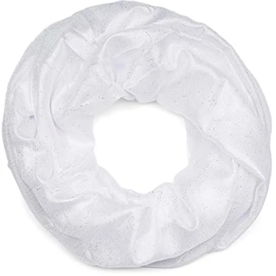 Image de styleBREAKER foulard femme loop léger et soyeux avec paillettes en couleurs unies, tubulaire, écharpe 01016214, couleur:Blanc