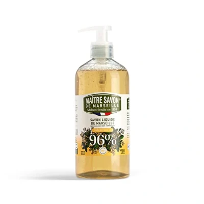 Image de Maître Savon de Marseille liquide CHEVREFEUILLE 500ml. 96% d&#039;origine naturelle