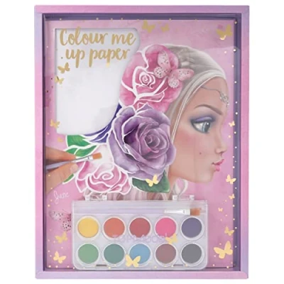 Image de Depesche 11487 TOPModel Colour me up Paper, papier aquarelle avec 10 motifs à colorier, pinceau et inclus