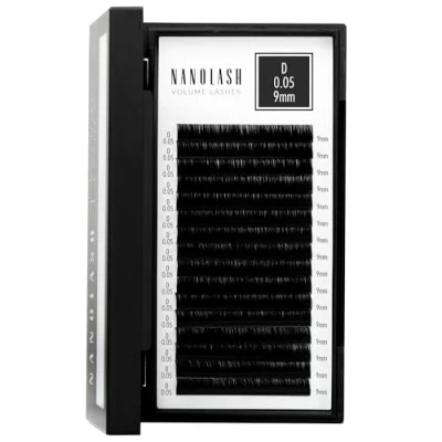 Image de extensions de cils Nanolash faux pour extension professionnelle, volume (0.05 D, 9mm)