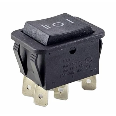 Image de Interrupteur à bascule 6 broches ON/OFF/ON encastrable env. 29 x 21,6 mm, également comme remplacement pour tondeuse gazon