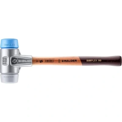 Image de Halder 3113050 Simplex Maillet de Tpe doux/Tpe Mid avec Boîtier en Aluminium, Multicolore, 50 mm