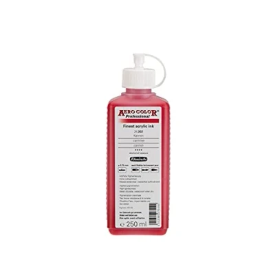 Image de Schmincke AERO COLOR® Professional, Carmin 250 ml, 28302027, peinture acrylique fluide, riche en couleur pour la acrylique, l&#039;aérographie, les techniques mixtes et l&#039;encre acrylique.