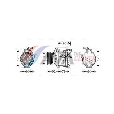 Image de AVA COOLING SYSTEMS TOAK446 compresseur De Climatisation SC5A06C 12V PAG 46 R134a avec huile TOYOTA: Corolla IX 3/5 portes