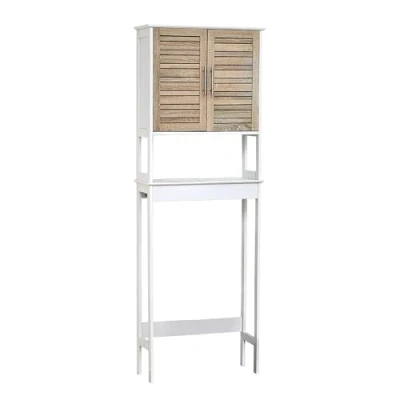 Image de TENDANCE 9904306 Meuble Dessus Toilettes WC 2 Portes et 1 Tablette Aspect Chêne Vieilli