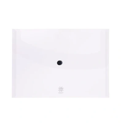Image de Viquel 017540 08 Pochette plastique porte documents A5 17 x 22 Enveloppe plate fermeture bouton pression Transparent