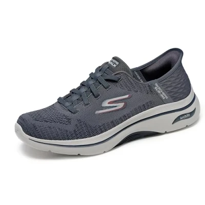 Image de Skechers Performance GO WALK ARCH FIT 2.0 Chaussures de course, Homme, Taille: 42.5, Charcoal/red Textile