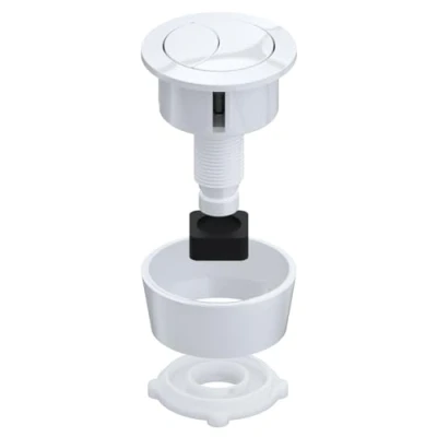 Image de SPARES2GO Kit de double bouton poussoir chasse d&#039;eau universel pour trou couvercle 20 mm, 40 50 60 mm (blanc brillant)