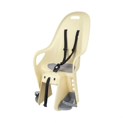 Image de POLISPORT 8408200003 Siège arrière KOARI pour vélo avec roues de 26&#039;&#039; à 29&#039;&#039; adapté aux enfants d&#039;un poids maximum 22kg ancrage sur le porte bagages en Jaune Moon/Gris