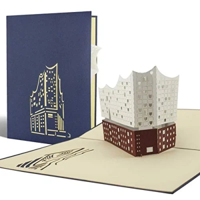 Image de Diese Klappkarten Cartes pop up, bon d&#039;achat, emballage parfait comme cadeau, de voyage, souvenir, voyage à Hambourg A06.