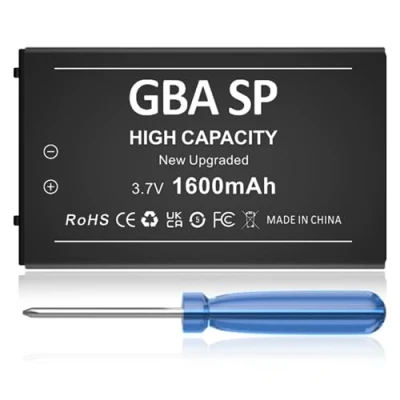 Image de Batterie pour Gameboy Advance SP(GBA SP), de Remplacement Li ION 1600mAh à Haute capacité Nintendo AGS 001, 003, 101