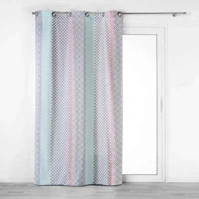 Image de douceur d&#039;intérieur, Rideau à Oeillets (140 x 240 cm) Baltic Rose/Menthe, Coton Imprimé