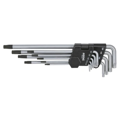 Image de SONIC 600902 Ensemble de tournevis coudés T10, T15, T20, T25, T27, T30, T40, T45, T50 Acier chrome vanadium 9