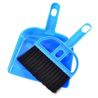Image de Povhhee Mini bac à poussière et kit de brosses pour jouet cochon d&#039;, accessoires nettoyage hamster, lit hamster