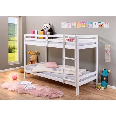 Image de Inter Link Lit superposé surélevé jeune enfant Pin massif Blanc Sans sommier 90 x 200 cm Small Cloud