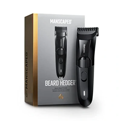 Image de Tondeuse à barbe premium The Beard Hedger® MANSCAPED®, Molette réglable avec 20 longueurs, Lame en T acier inoxydable pour un rasage précis, Sans fil, Étanche, Rasoir visage Wet/Dry