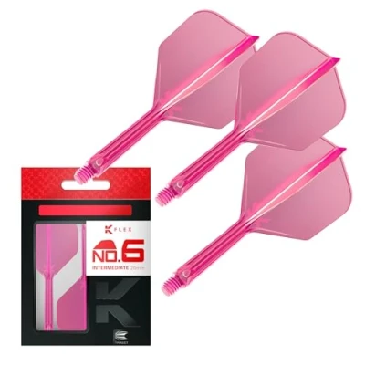 Image de Target Darts K Flex Integrated Dart Flight and Shaft, No.6 Rose (Intermédiaire) Pack de 3 fléchettes No 6, 2 en 1 moulé avec précision et Tige Accessoires Professionnels