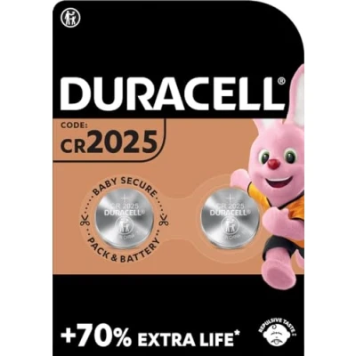 Image de 6 piles Duracell CR 2025 avec lithium (1 blister de 2 + 1 ampoule 4 batteries)