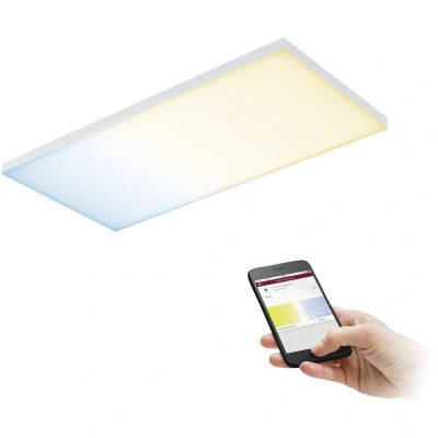 Image de Paulmann 79827 LED Velora carré INCL. 1x15,5 Watts gradable Éclairage Blanc dépoli Panneau Lumineux Métal Luminaire de Plafond 2700 K, 15.5 W, Zigbee Tunable White