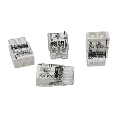 Image de 30 pièces Wago 2273 202 Boîte de jonction COMPACT Ø 0,5 2,5 mm², 2 pôles, transparent/blanc